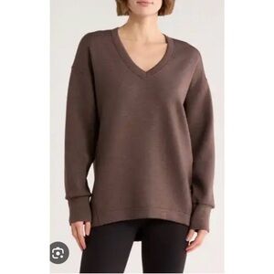 SPANX AirEssentials V-Neck Tunic - Brown -size Medium